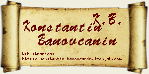 Konstantin Banovčanin vizit kartica